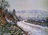 Claude Monet Entering the Village of Vetheuil in Winter painting